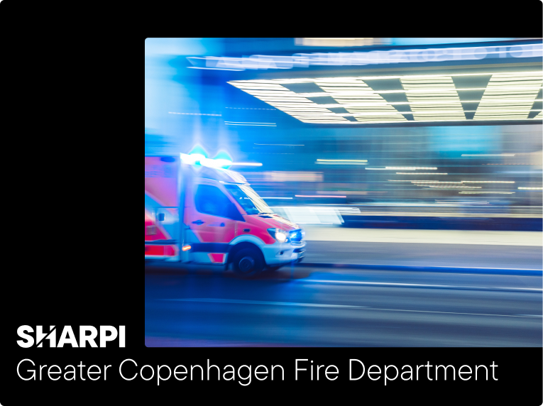 Header image for the Sharpi x Greater Copenhagen Fire Department case, showing a picture of an ambulance. Header image for the Sharpi x Greater Copenhagen Fire Department case, showing a picture of an ambulance.